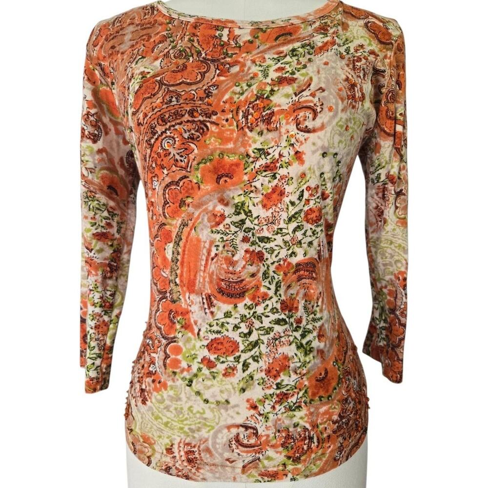 Y2k burnout paisley rhinestone